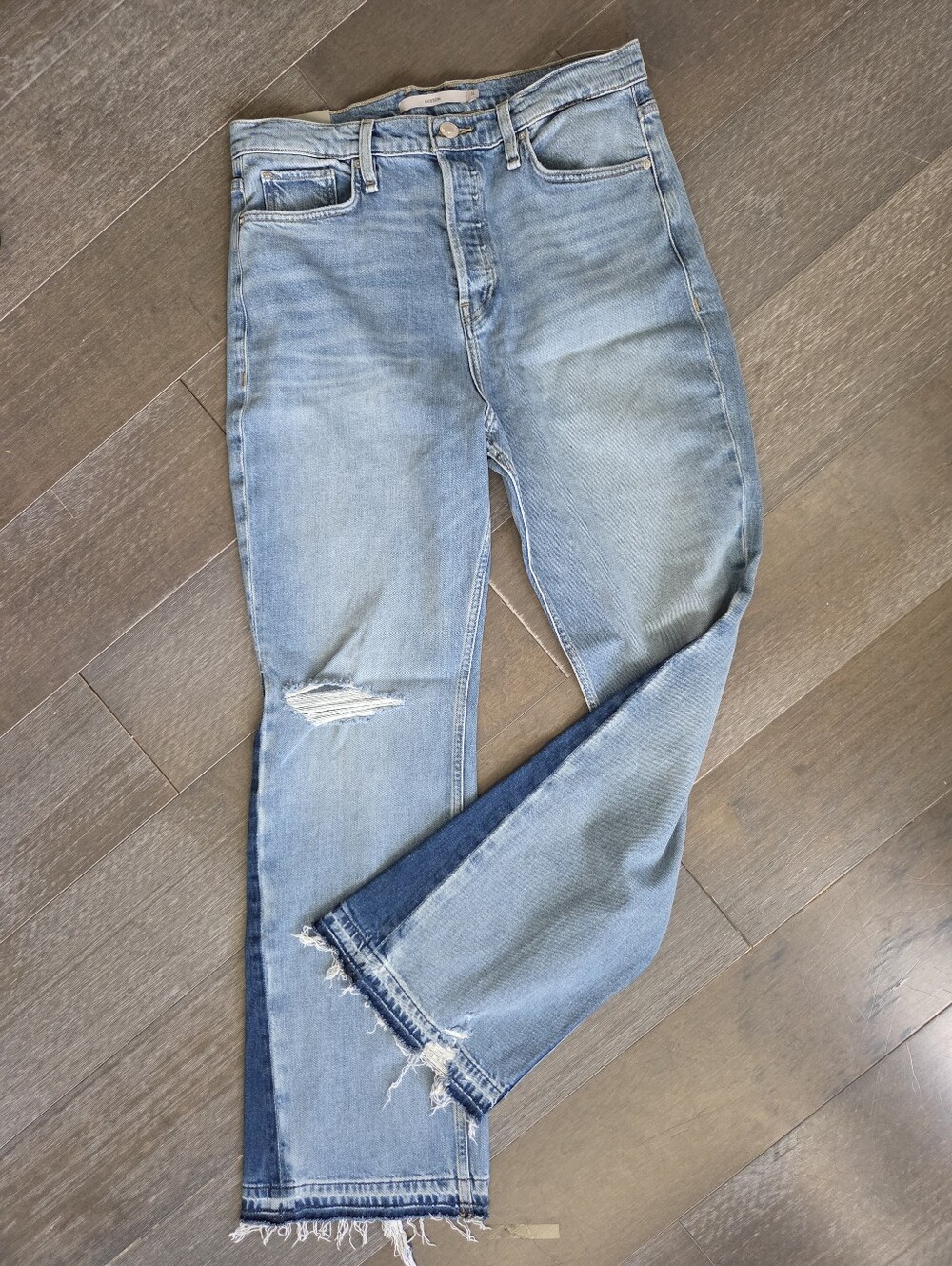 Hudson Faye Ultra High Rise Flare Petite Jeans 31 Light Wash Raw Hem NWT - Picture 3 of 14